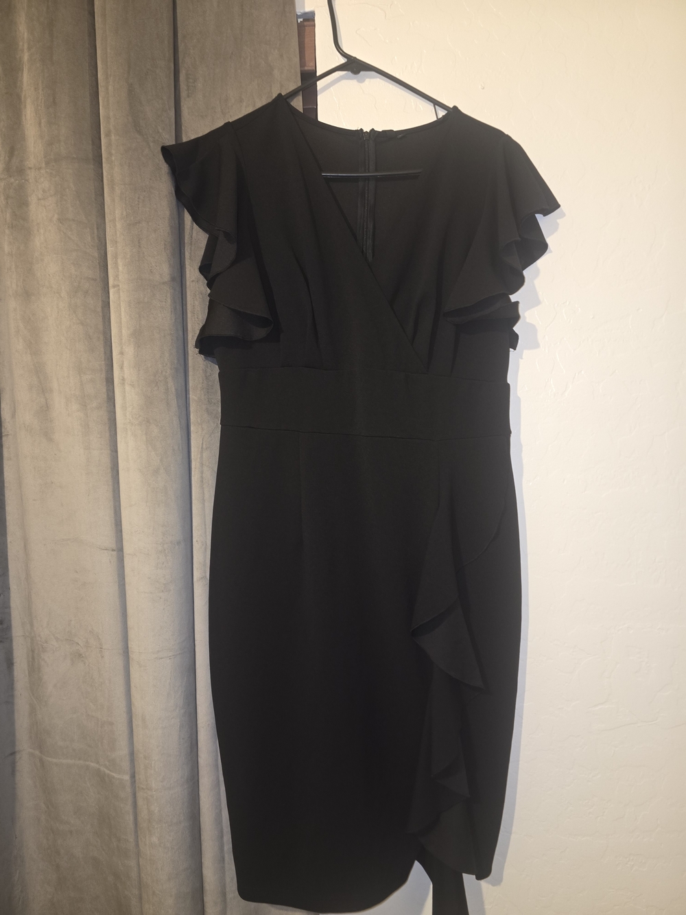 Yosou Women's Black Ruffle Midi Dress